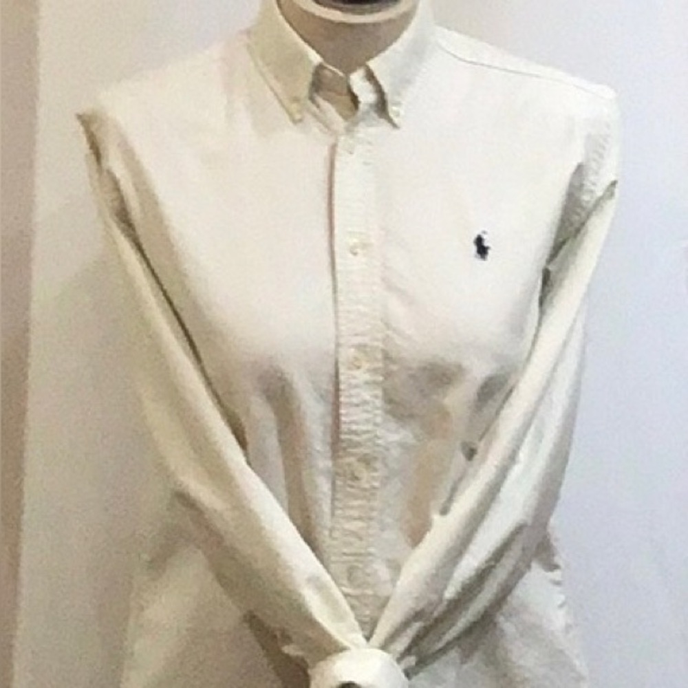 Ralph Lauren Boys/Woman small.Off White-Cream Button-Down Oxford Shirt